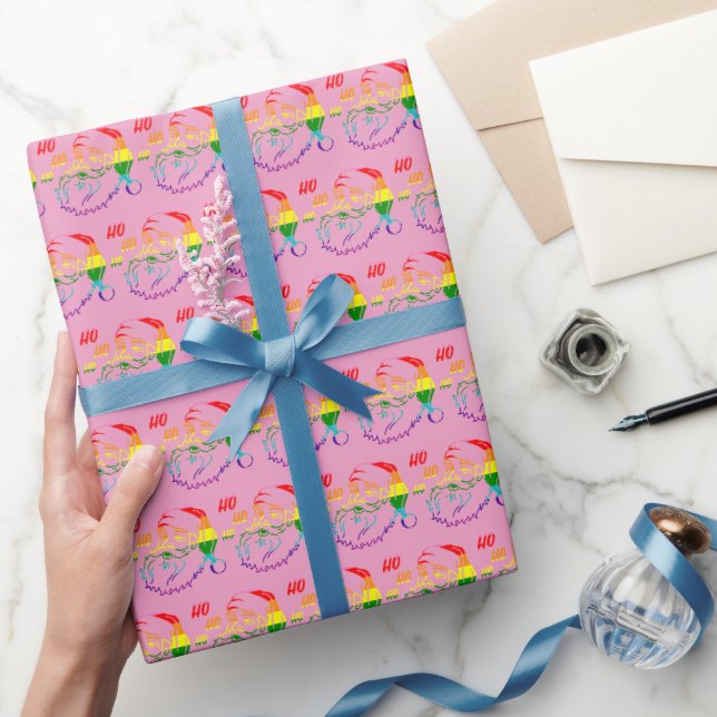 Papier Cadeau LGBTQ Pride Rainbow Cute Santa Claus Noël (Cadeaux)