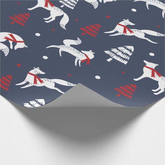Papier Cadeau L'hiver blanc Forrest macule le motif d'arbre de (Coin)
