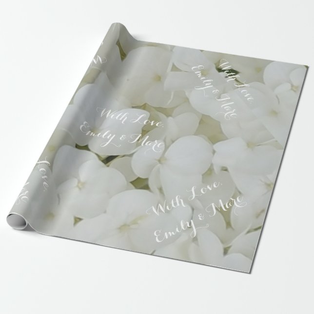 Papier Cadeau L'hortensia fleurit nuptiale romantique floral (Déroulé)