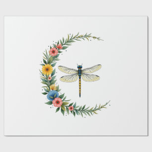 Papier Cadeau Libellule Boho Croissant Lune Signe de Paix Hippie