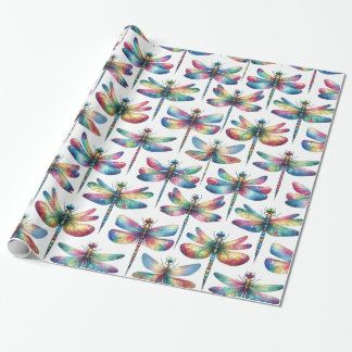Papier Cadeau Libellules Kaléidoscope