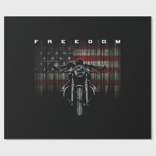 Papier Cadeau Liberté de la moto drapeau américain