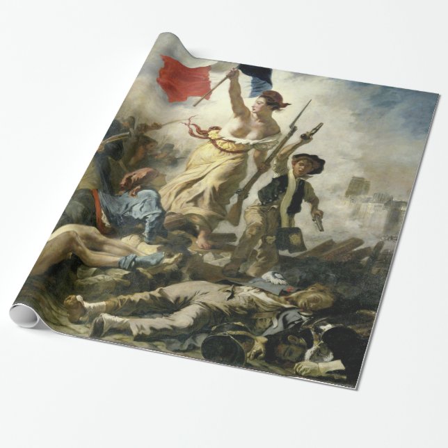 Papier Cadeau Liberté d'Eugne Delacroix menant les personnes (Déroulé)
