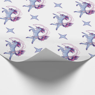Papier Cadeau Licorne bleue givrée de danse