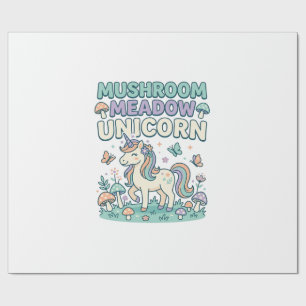 Papier Cadeau Licorne Champignon Prairie Licorne T-Shirt Mode De