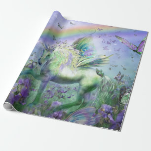 Papier Cadeau licorne et papillons