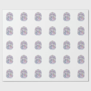 Papier Cadeau Licorne Magique Petite Équipe Conception Graphique