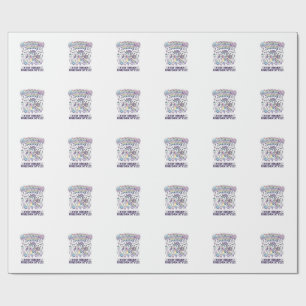 Papier Cadeau Licorne Mode Mathicorne Charme Fond Blanc D