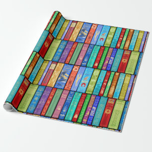 Papier Cadeau ~Light de temps d'histoire de ~ de bibliothèque et