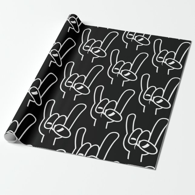 Papier Cadeau Ligne blanche de Devil Horns (Déroulé)