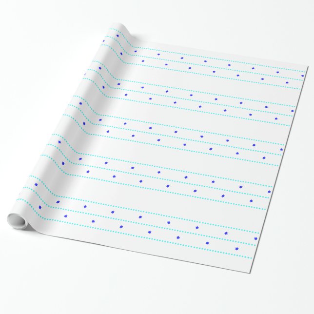 Papier Cadeau Ligne bleu d'étoile de Chanukah (Déroulé)