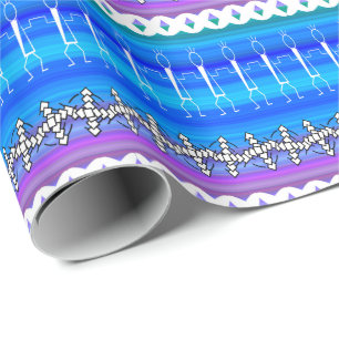 Papier Cadeau Ligne Bleue Danse Toutes les occasions