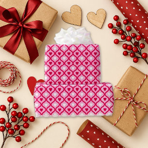 Papier Cadeau Ligne de coeur rose joueuse