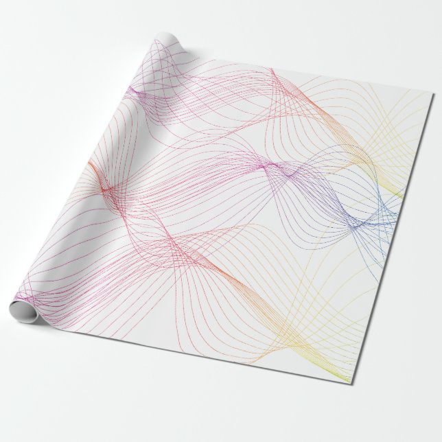 Papier Cadeau Lignes de longueur d'onde de couleur spectrale (Déroulé)
