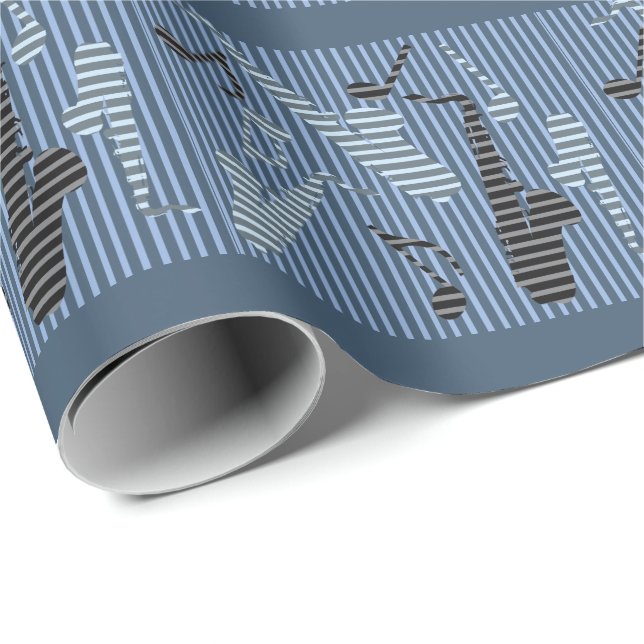 Papier Cadeau Lignes de saxophone (Coin rond)