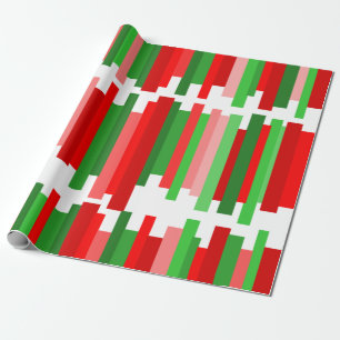 Papier Cadeau Lignes découpées - Rouge et vert