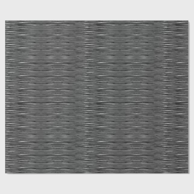Papier Cadeau Lignes d'éraflure noires et blanches papier (Plat)