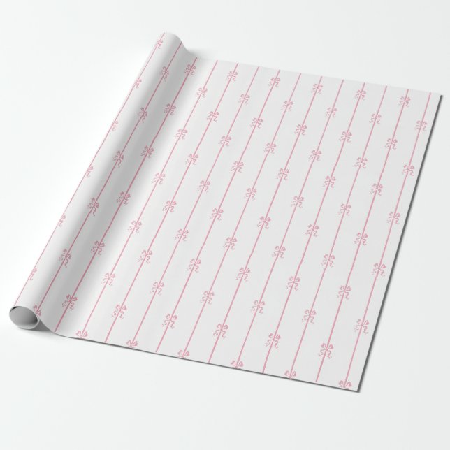 Papier Cadeau Lignes et bandes roses (Déroulé)