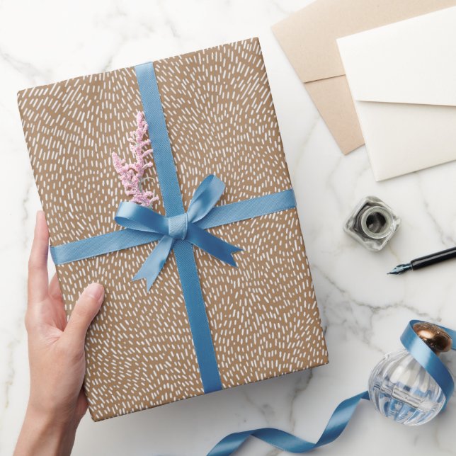 Papier Cadeau Lignes modernes dessinées à la main Chic Neutre Ta (Cadeaux)