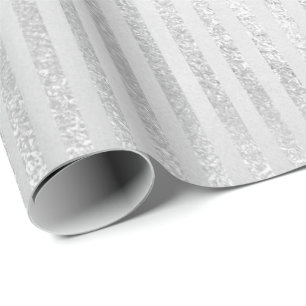 Papier Cadeau Lignes monochromatiques argentées charme gris VIP