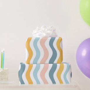 Papier Cadeau Lignes ondulées pastel 