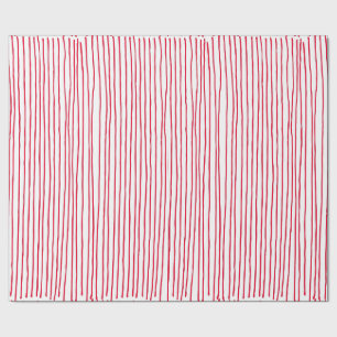 Papier Cadeau Lignes rouges blanches modernes