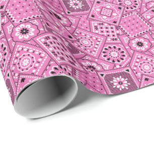Papier Cadeau Lil' Cowgirl Pink Bandanna Imprimer Papier à envel