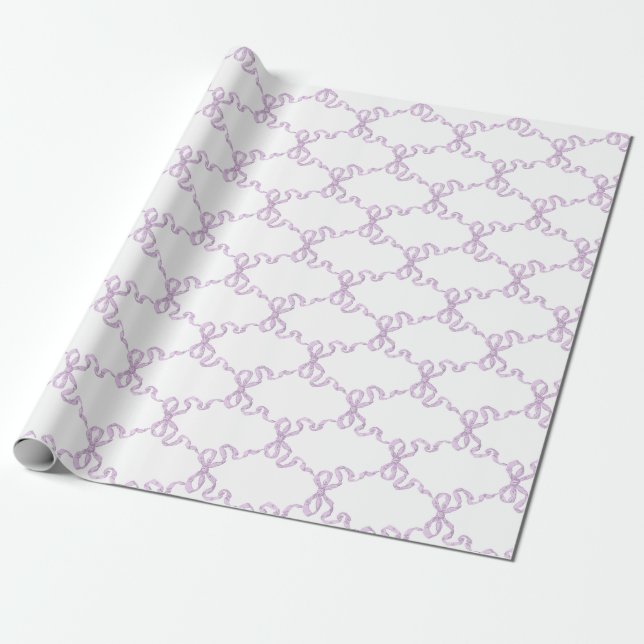 Papier Cadeau lilac Ribbon Trellis (Déroulé)