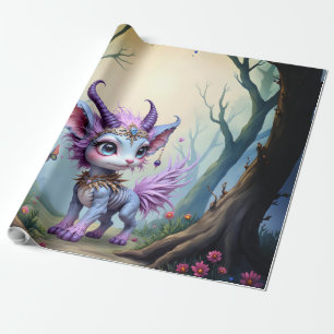 Papier Cadeau Lilac Whisper – Gardien de la Forêt Enchantée.