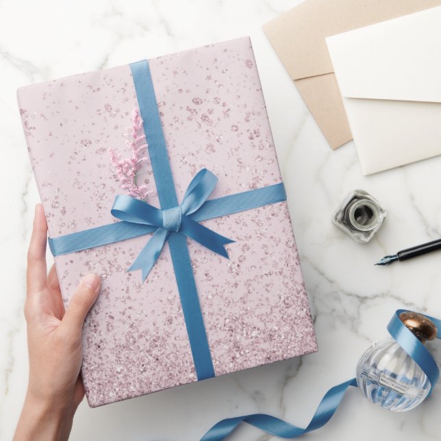 Papier Cadeau Lilas Clair Faux Paillettes  (Cadeaux)