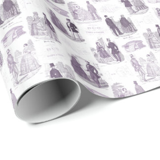 Papier Cadeau Lilas vintage de mode de Biedermeier et Toile