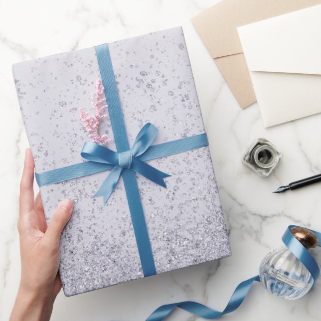 Papier Cadeau Lilas Violet Pailleté Faux  (Cadeaux)