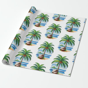 Papier Cadeau L'île tropicale des Cocotiers