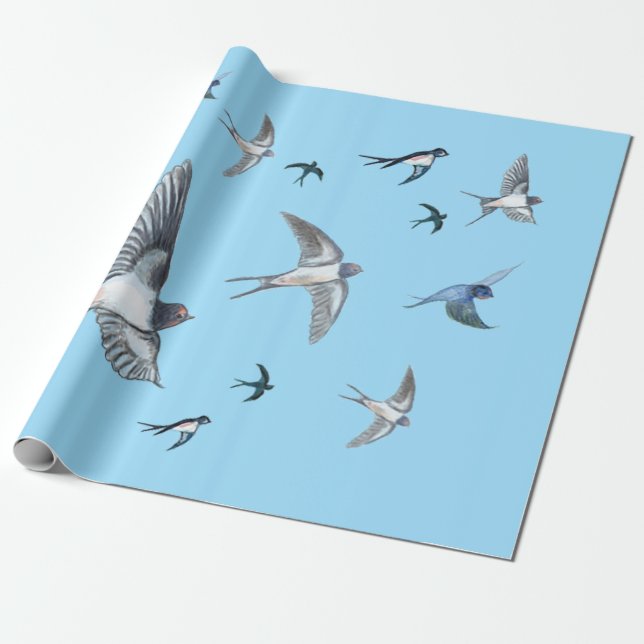 Papier Cadeau L'Illustration De L'Avalière Volante (Déroulé)