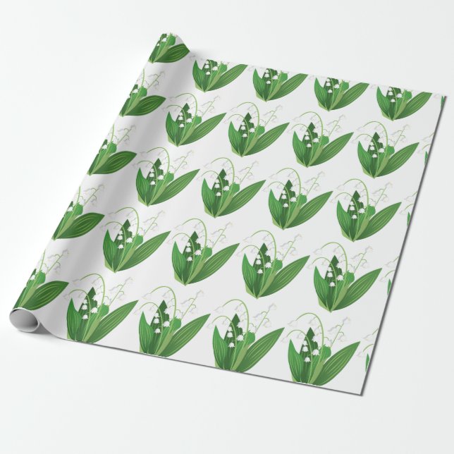 Papier Cadeau  Lily De La Vallée (Déroulé)