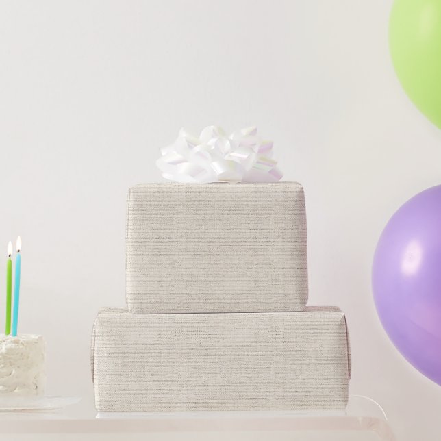 Papier Cadeau Lin naturel Tan intemporel Tout usage (Cadeaux de fête)