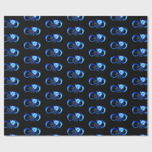 Papier Cadeau L'infini lumineux avec une rose bleue