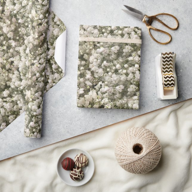 Papier Cadeau Linge blanc Le souffle du bébé (Artisanat)