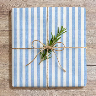 Papier Cadeau Linge simple et chic Motif rayé bleu blanc