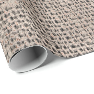 Papier Cadeau Linge Texture Rose Bronze Beige Rustique Cottage