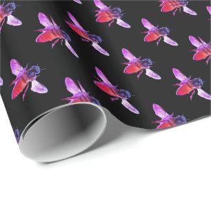 Papier Cadeau L'insecte pourpre rose de Honey Bee