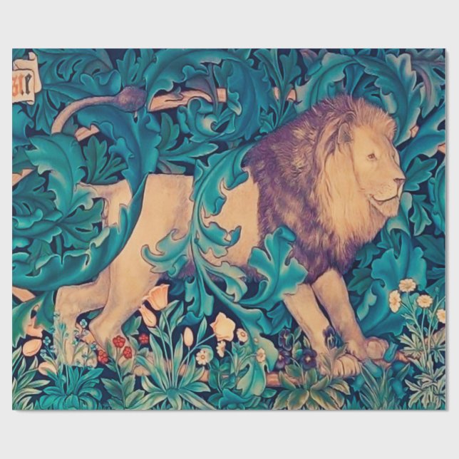 Papier Cadeau Lion dans la forêt, William Morris (Plat)