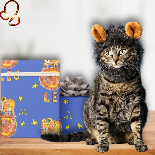 Papier Cadeau Lion signe étoile zodiac juillet août (Créateur téléchargé)