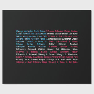 Papier Cadeau Liste 46 présidents américains des États-Unis s'am