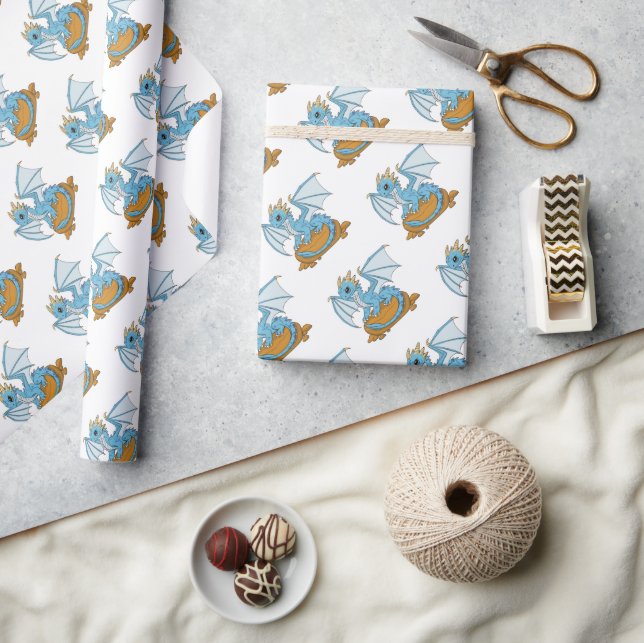 Papier Cadeau Little Blue Dragon (Artisanat)