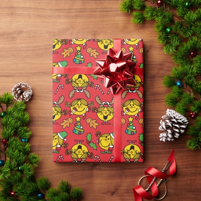 Papier Cadeau Little Miss Sunshine Red Christmas Pattern (Cadeau de vacances)