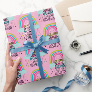 Papier Cadeau Live Simply Dream Big Be Grateful Give Love