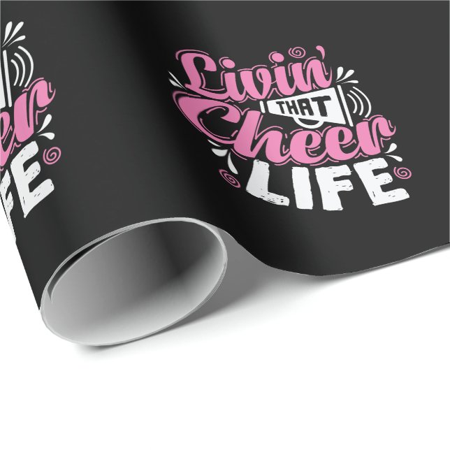 Papier Cadeau Livin' that Cheer Life Cheerleader (Coin rond)