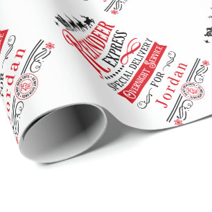 Papier Cadeau Livraison de Noël Santa Clause Pôle Nord Express