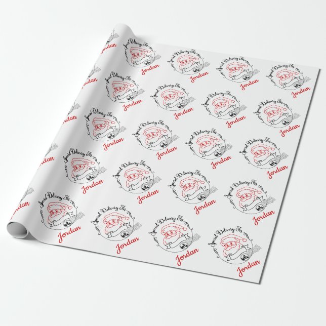 Papier Cadeau Livraison de Noël Santa Clause Pôle Nord Express (Déroulé)